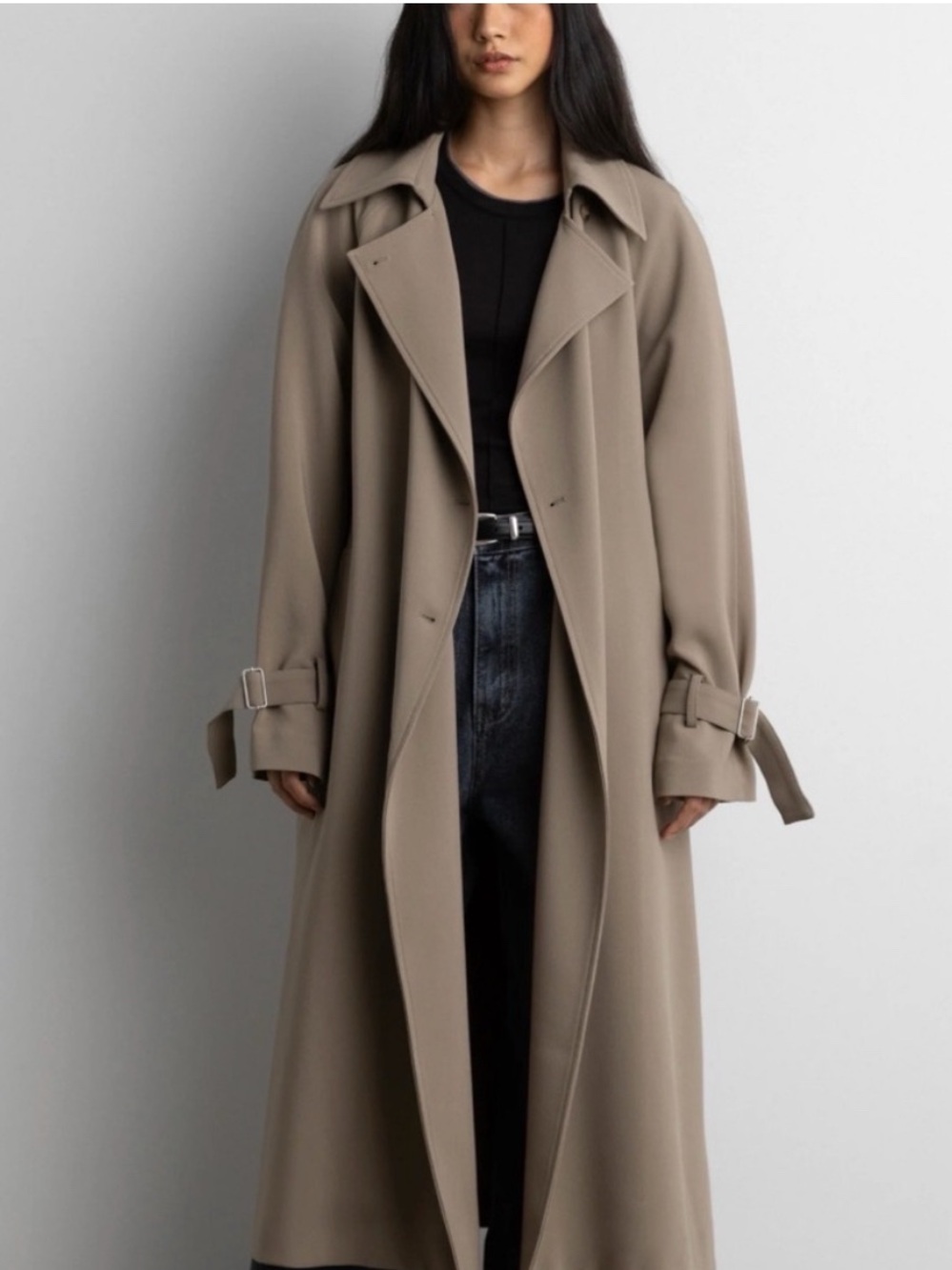 OAK + FORT Oversized Trench Coat in Brindle. Size large